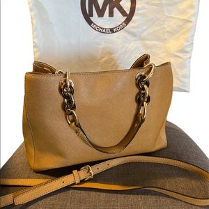 Michael Kors Cynthia Medium Saffiano Camel